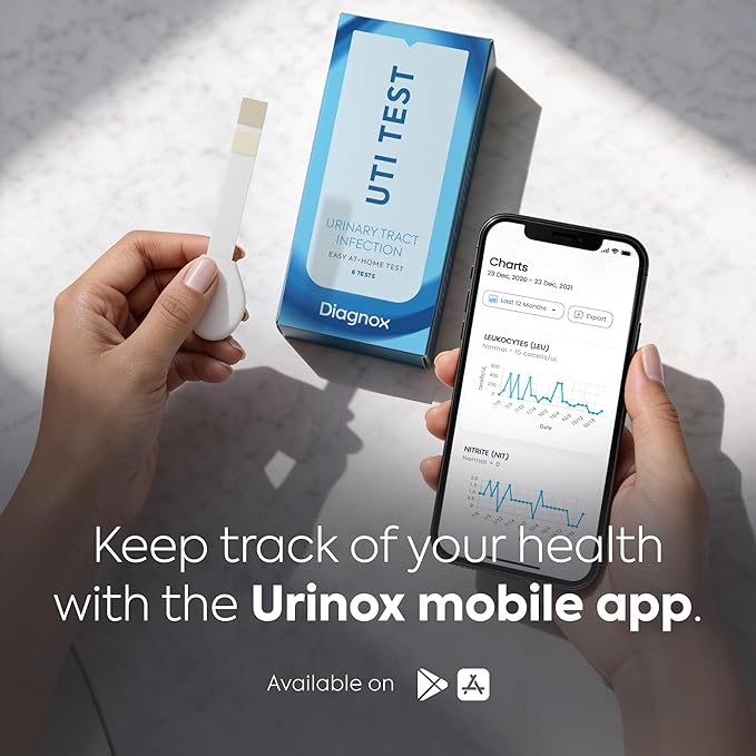 Diagnox Health UTI Test Strips, Early Detecion of Urinary Tract Infections, Quick & Reliable Results in Minutes, Easy to Use At Home UTI Test for Men & Women, 3 Count
