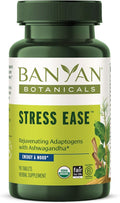 Banyan Botanicals Organic Stress Ease – Adrenal Support & Resilience Supplement – Ashwagandha & Shatavari for Fatigue & Nervous System Balance – 90 Tablets – USDA Organic