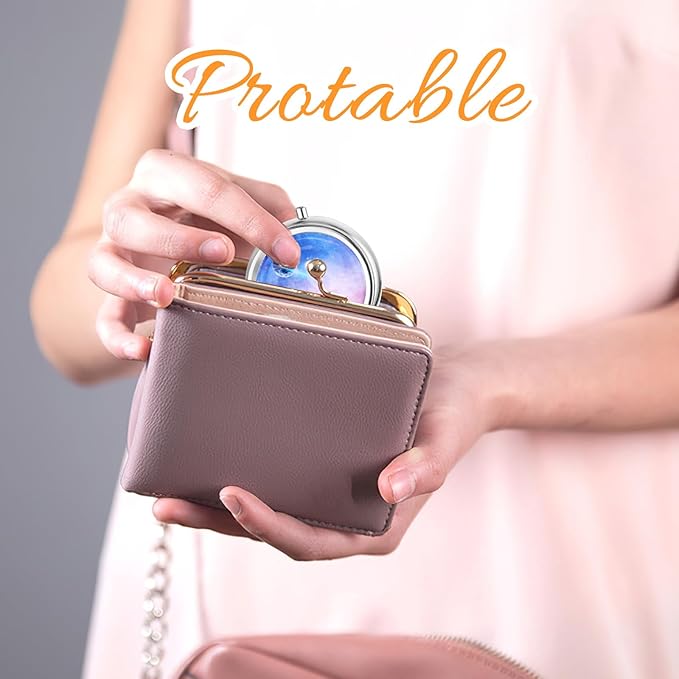 WLLHYF Pill Box Cute Small Pill Box for Purse & Pocket Medicine Organizer Travel Pillbox Waterproof Pills Cases Metal Pills Container Holder for Vitamins, Fish Oil, Supplements (Colorful Sky)