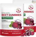 Beet Root Gummies,180 Heart Health Chews for Blood Pressure Support Supplements,Red Beets Supplements with Beetroot, Grape Seed, Coq10,B Vitamins,Vegan, Non-GMO,90 Beet Chews