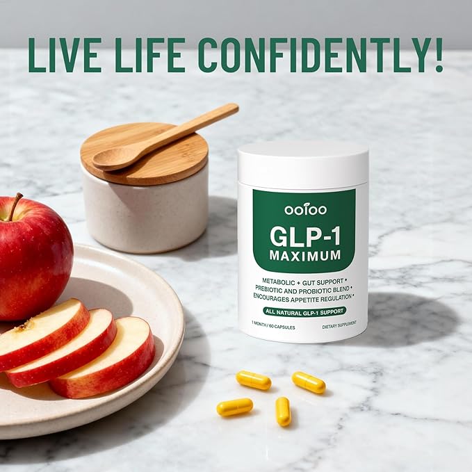 ooioo GLP-1 Weight Loss Supplement with Berberine, Ceylon Cinnamon & Probiotic Blend for Appetite, GLP-1 Activate, Metabolism & Gut, Vegan, Non-GMO, Halal Capsules for Men & Women
