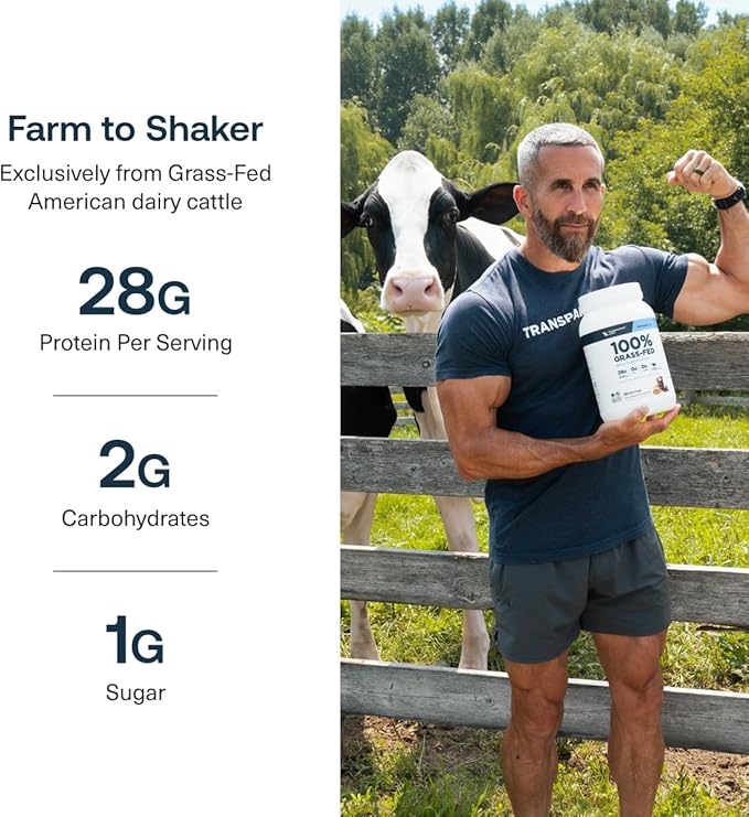 Transparent Labs Grass-Fed Whey Protein Isolate - Naturally Flavored, Gluten Free Whey Protein Powder with 28g of Protein per Serving & 9 Amino Acids - 30 Servings, Oatmeal Chocolate Chip Cookie