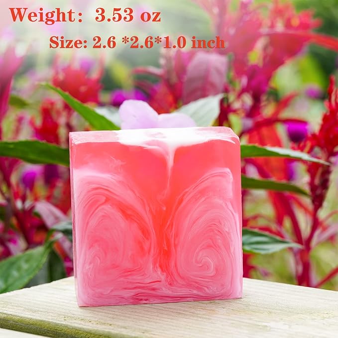 2 PCS Yoni Soap Bars for Women, 100% Handmade Natural PH Balanced & V Cleansing Soap for Women, All Natural Odor Remover with Bubble Foam Net, Yoni Wash Away Odor Deodorant 3.53oz/100g (pink)