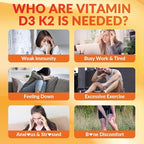 Vitamin D3 K2 Gummies, Sugar Free Vitamin D3 K2 w/Calcium, Magnesium, Omega-3, Vitamin C,B12, K2 D3 Supplement