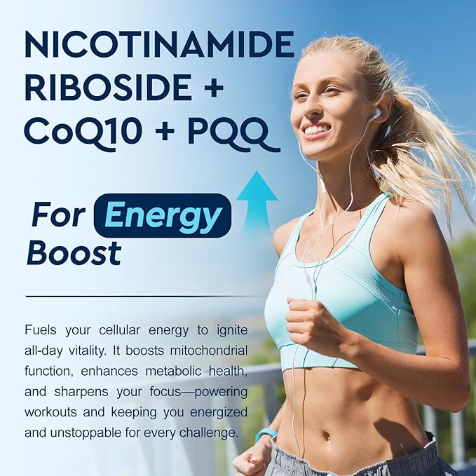 Liposomal NAD Supplement - 1200mg NAD+ Liquid Drops for Women & Men, Nicotinamide Riboside with Resveratrol, PQQ, CoQ10, Quercetin for Anti-Aging, Brain & Cellular Mitochondrial, Strawberry 4 Fl Oz