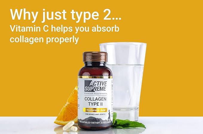 Type 2 Collagen for Joint Support | 270 Capsules (9 Month Supply) | Grass-Fed Hydrolyzed with Hyaluronic Acid & Vitamin C | Joint Health & Cartilage Support
