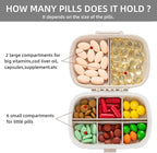 Cute Pill Organizer Small Bling Pill Case for Purse Medicine Vitamin Container Holder Daily Pill Box Container for Women Travel Medicine Kit(Green)