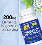 Natural Stacks MagTech Magtein Magnesium L-Threonate, Glycinate & Taurate 200mg Chelated Magnesium Complex Supplement for Relaxation & Brain Health 90 Capsules