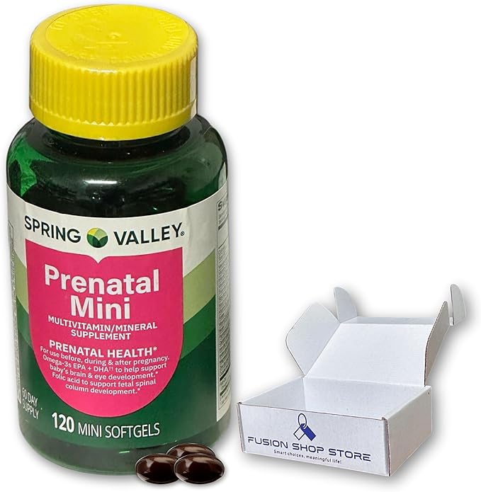 Prenatal Vitamins for Women- 120 Mini Softgels Multivitamin/Multimineral (Pack of 1), Boxed by Fusion Shop Store