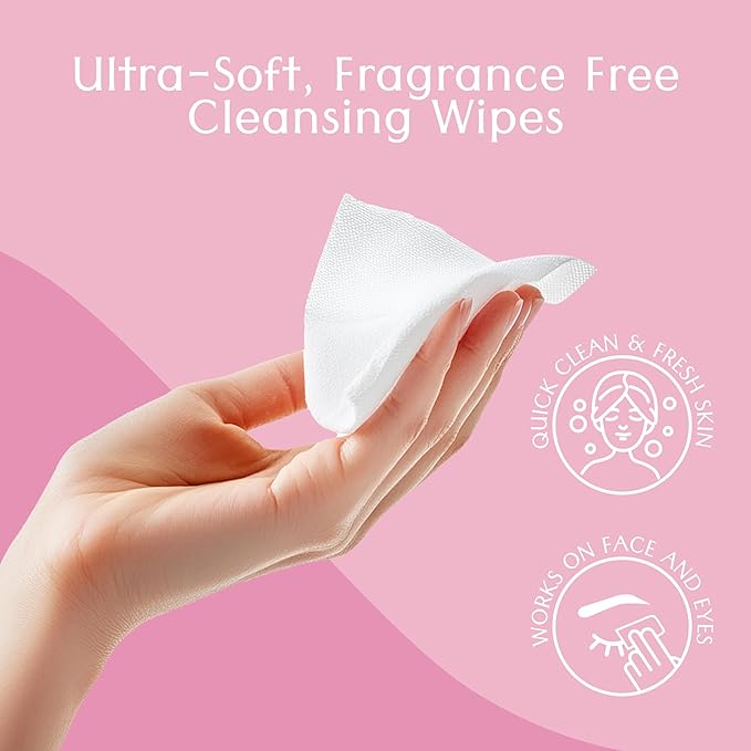Air Jungles Makeup Remover Wipes Individually Wrapped, 25 Ct Travel Size Facial Cleansing Wipes with Vitamin E, Fragrance-Free, Gentle for All Skin Types, On-the-Go, Easter Gift for Women & Girls