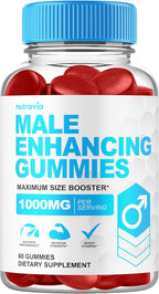 Male Enhancing Supplement Gummies - 6 in 1 Testosterone Booster Gummies for Men, Stamina Test Boost Gummy for Men with Horny Goat Weed, Tribulus, Maca Root Boost Energy, Performance (60 Gummies)