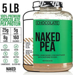 NAKED Nutrition Chocolate Pea Protein Isolate - 5Lb Bulk, NSF Certified, Plant Based, Vegetarian & Vegan Protein. Easy to Digest, Non-GMO, Gluten Free, Lactose Free, Soy Free
