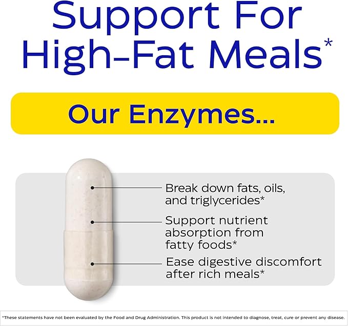 Enzymedica Lypo Gold, High Potency Lipase Digestive Enzymes for Fat Digestion, Supports Occasional Bloating Relief & Digestive Health, Keto-Friendly, Vegan, 60 Capsules