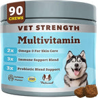 Natural Dog Company Vet Strength Multivitamin for Dogs – 90 High-Potency Soft Chews with Glucosamine, Chondroitin, Probiotics & Omegas – Supports Joints, Skin, Coat, Digestion, Immune & Heart Health