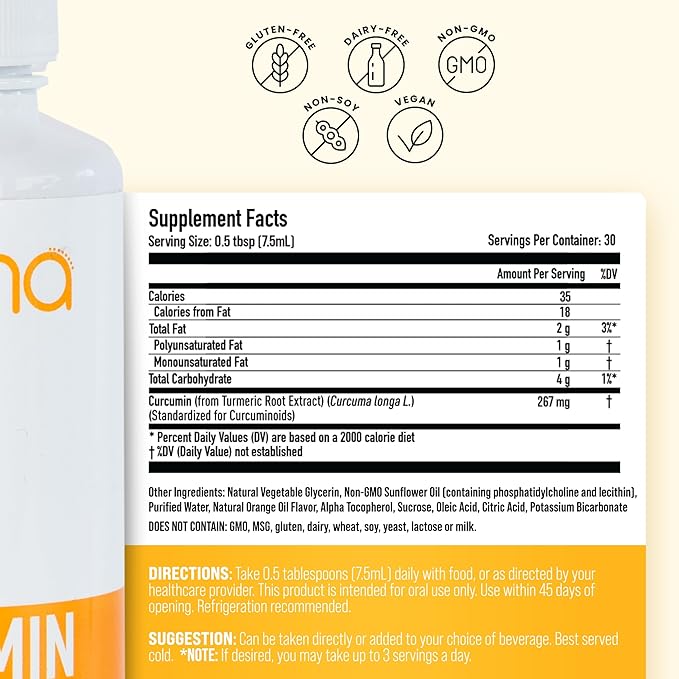 Manna Vitamins Evolved Liposomal Liquid Curcumin for Advanced Absorption Best Turmeric Supplement for Daily Joint & Immune Health Support - Vegan, Non-GMO, 95% Curcuminoids (3 Pack)