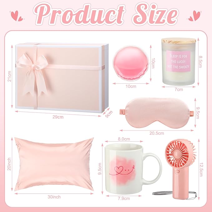11 Pcs Mother's Day Menopause Gift for Women Care Baskets Box Pink Menopause Support Gifts Calming Anxiety Stress Relief Set for Birthday