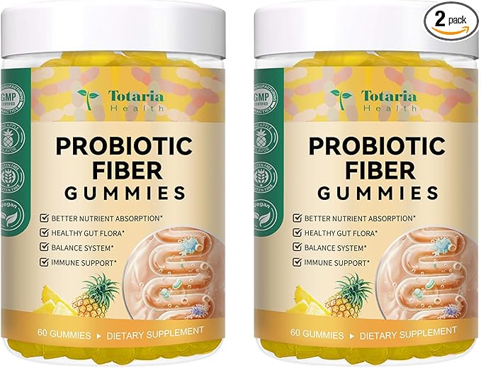 Totaria Fiber Gummies Pineapple 2 Bottles