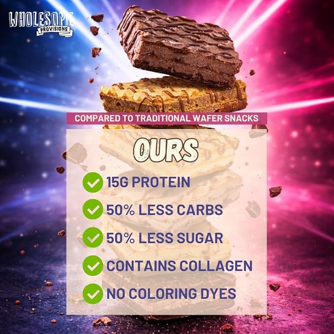 Protein Wafer Squares, Value Variety Pack, 15g Protein, Low in Sugar, 10 Squares Total, Light and Crispy, Includes Vanilla, Mocha, Chocolate, Lemon, Chocolate Raspberry (Variety, 4 Pack)
