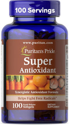 Puritan's Pride Premium Super Synergistic Antioxidant Formula, Dietary Supplement to Help Fight Premature Aging*, Vitamins A, C, E, and Selenium Mineral, 3 Month Supply, 100 Rapid Release Softgels