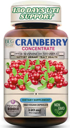 Cranberry Supplement for Women with D-Mannose & Vitamin C – Urinary Tract & Bladder Support – 150 Capsules in Premium Amber Glass Bottle, Vegan, Non-GMO