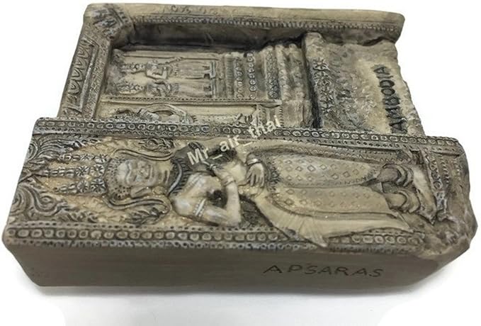 WitnyStore Tiny 2⅝" Apsaras Angkor Wat Siem Reap Cambodia Magnet - Miniature Hand Made Resin 3D Asia Landmark Tourist Attraction Decorative Refrigerator Fridge Magnets Décor Collectible Souvenir Gifts
