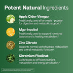 URVI® Blood Sugar Support Gummies – 300mg Apple Cider Vinegar ACV, 150mg Myo Inositol, Chromium & Zinc – for Metabolism & Energy – Keto, Sugar-Free – Apple Cinnamon Flavor – 60 Gummies
