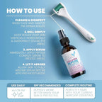 Eva Naturals Peptides Serum for Face + Derma Roller Kit - Anti Aging Microneedling Set for Wrinkles & Collagen Boost - 0.25mm Titanium Microneedle Roller for Face & Scalp Hair Growth
