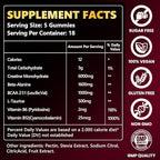 Creatine Monohydrate Gummies 6000mg for Men & Women, Sugar Free Creatine Gummy for Pre & Post Workout, High Absorption Supplement with BCAA, Support Boost Strength, Endurance & Muscle Recovery