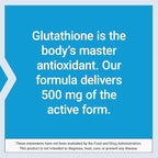 Life Extension Glutathione 500 mg – Glutathione Capsules, Antioxidant Supplement, Oxidative Stress, Active Reduced Form – Gluten-Free, Non-GMO, Vegetarian – 60 Capsules
