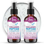Eva Naturals Multi Peptide Face Serum – Anti Aging Collagen Peptides for Plump & Firm Skin Elasticity, Wrinkle & Fine Line Renewal, Fragrance Free Firming Facial Skincare - 2 oz 2 Pack