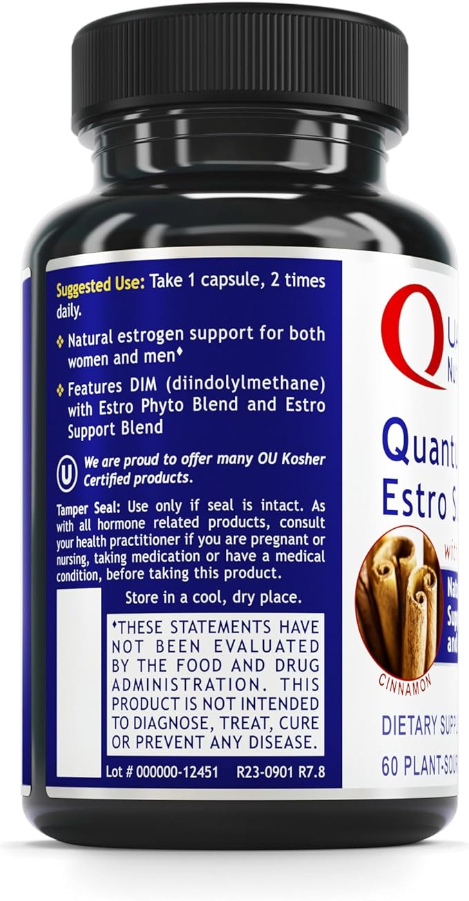 QNL Quantum Estro Support - Natural Hormone Supplement for Women & Men - Supports Men's & Women's Health - Organic Hormonal Balance for Women - 60 Capsules