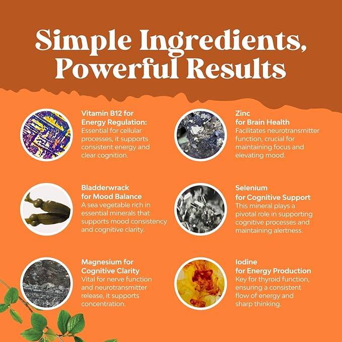 Herbal Thyroid Support Complex - Potent Kelp Iodine Supplement with L Tyrosine, Bladderwrack, Selenium & Pure Ashwagandha for Hormone Balance - Mood & Energy Dietary Pills - 60 Count