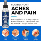 Pure Magnesium Oil Spray 4oz - Topical Magnesium Spray for Sleep & Feet - Extra Strength - USP Grade - 100% Natural and Organic Oil for Muscle Pain & Cramps - Less Sting - Less Itch - Made in USA