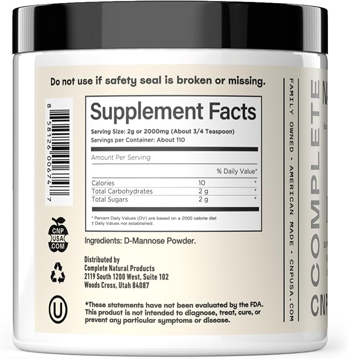 D Mannose Powder Supplement 8oz - Powder D Mannose for Urinary Tract & Bladder Health Support, Bulk Easy Mix Formula, 115 Servings, No Fillers, Non GMO & Gluten Free Support, Kosher Certified Made USA