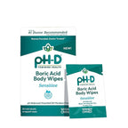 pH-D Feminine Health Support - Boric Acid Wipes - Holistic Body Wipes - Travel Friendly, pH-Balanced, Paraben-Free, and Made with Essential Oils - Sensitive - 20 count