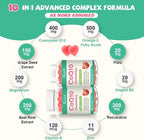 400MG CoQ10 Gummies with Omega-3, Vitamin B3 & Magnesium, Helps Support Hear-t Health, Cellular Energy & Antioxidant, Vegan, Gluten Free, 2 Months Supply