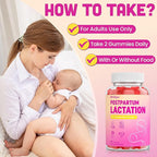 Lactation Supplement - Postpartum Lactation Support Gummies, with Milk Thistle, Moringa & Postnatal Vitamins, As Milk Supply Booster, Supports Mood, Breastfeeding & Postpartum Recovery - 30 Day Supply