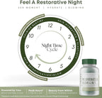 Beauty Sleep & Skin Glow Supplement – 4-in-1 Nighttime Support with L-Glutathione, Hyaluronic Acid, L-Theanine & Chamomile – Vegan, Made in USA, 56 Capsules