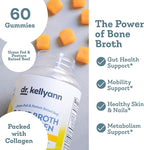 Dr. Kellyann Collagen + Bone Broth Gummies, Lemon | Gut, Skin, Joint & Hair Support | Grass-Fed Beef | Non-GMO, Dairy-Free, Soy-Free | 60 Gummies