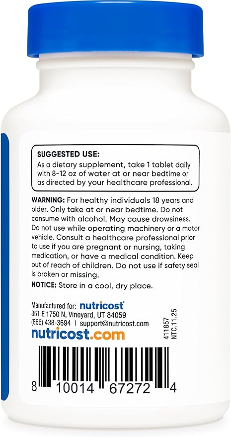 Nutricost Melatonin 5mg, 240 Tablets - 5mg Per Serving, Non-GMO, Gluten Free
