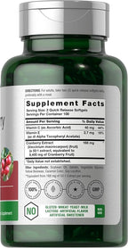 Horbäach Cranberry Pills for Women and Men | 200 Softgels | Extract Supplement with Vitamin C | Non-GMO, Gluten Free