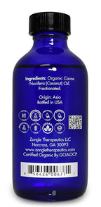 Organic, Fractionated Coconut Oil, for Skin, Essential Oils – 100% Pure, Fractionated Coconut Oil, by Zongle Therapeutics, 4 OZ