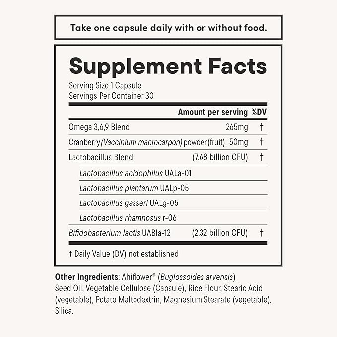 Daily Nouri Probiotics for Women | Vaginal Health + Urinary Tract Support | Vaginal pH & Microbiome Balance | 5 Clinically Studied Strains + Cranberry & Omega | 30-Day Supply