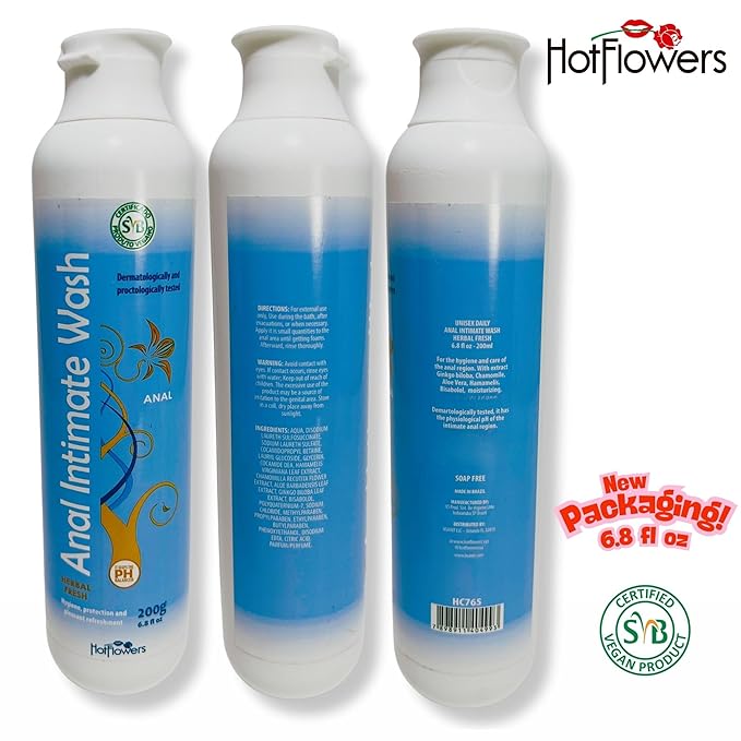 HOT FLOWERS Herbal Fresh Unisex Anal Intimate Wash for Personal Care, pH Balanced for Essentials Body Health, Daily Use, Dry Skin, Proctologist Tested (1)