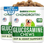 Glucosamine Chondroitin Dog Hip & Joint Supplement - Joint Pain Relief - Hip & Joint Chews for Dogs - Joint Support Large Breed - Senior Doggie Vitamin Pills Joint Health - (360 Treats - Chicken)