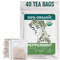 Organic Peppermint Tea Bags (40 TeaBags) - Peppermint Tea Organic - Te de Menta Organico Natural - Herbal Tea for Energy, Digestion, Nausea, Motion Sickness, Respiratory Support, Stress Relief