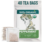 Organic Peppermint Tea Bags (40 TeaBags) - Peppermint Tea Organic - Te de Menta Organico Natural - Herbal Tea for Energy, Digestion, Nausea, Motion Sickness, Respiratory Support, Stress Relief