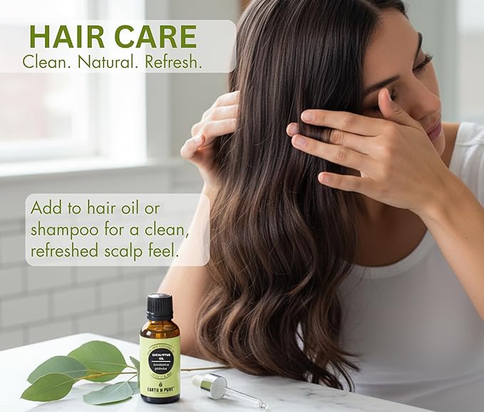 Earth N Pure Eucalyptus Essential Oil (Nilgiri Oil) Steam Distilled, Undiluted, Natural, Therapeutic Grade with Glass Dropper -100 ml