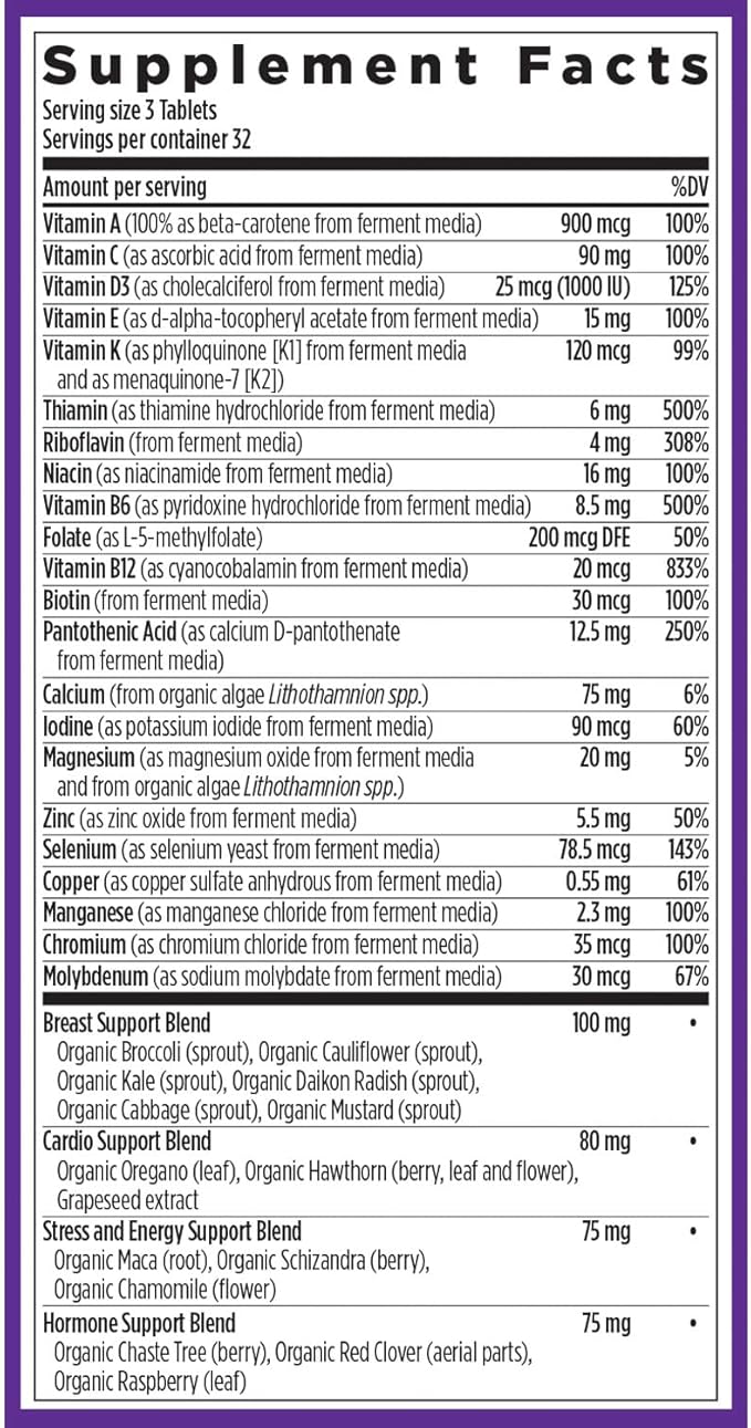 New Chapter Women's Multivitamin 40+ Advanced Formula for Heart,Hormone,Immune&Energy Support,Higher Levels of Whole-Food Fermented B Vitamins +D3,Made Organic Non-GMO Ingredients,96 Count (Pack of 2)