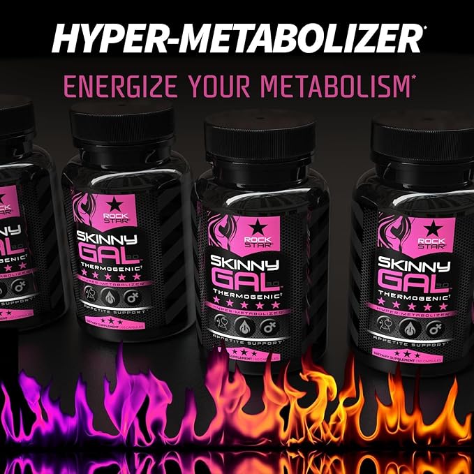Weight Loss Pills for Women – Rockstar Skinny Gal Thermogenic Fat Burner, Fast-Acting Appetite Suppressant & Metabolism Booster, Max Strength, Keto Friendly